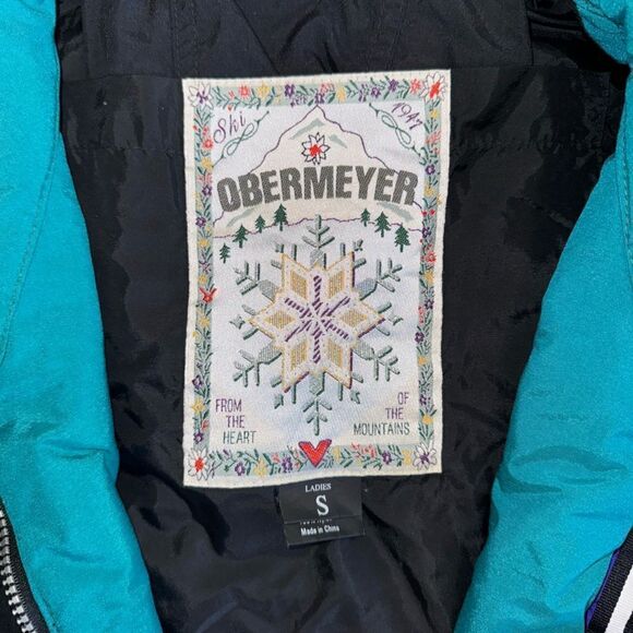 Obermeyer Vintage Women's Black Ski Jacket Embroidered Puffer Jacket - Small - Picture 9 of 9